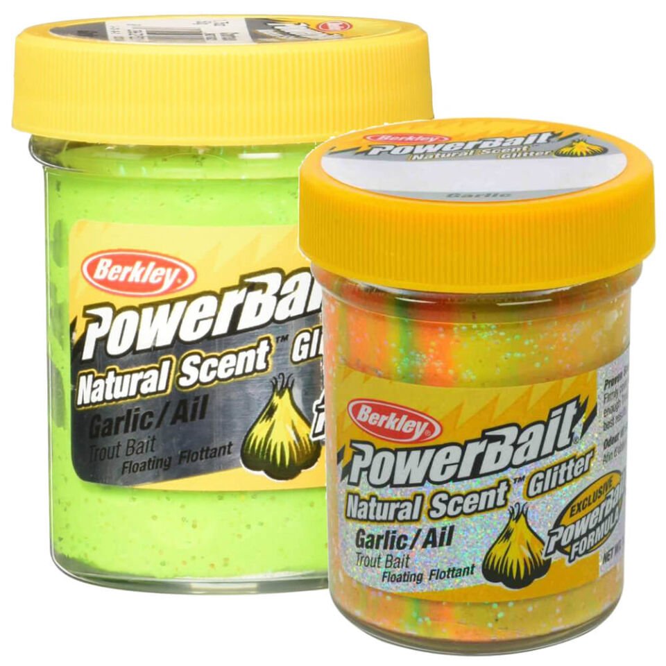 Berkley Powerbait Natural Glitter Trout Bait Garlic Sahte Yemi Hamur