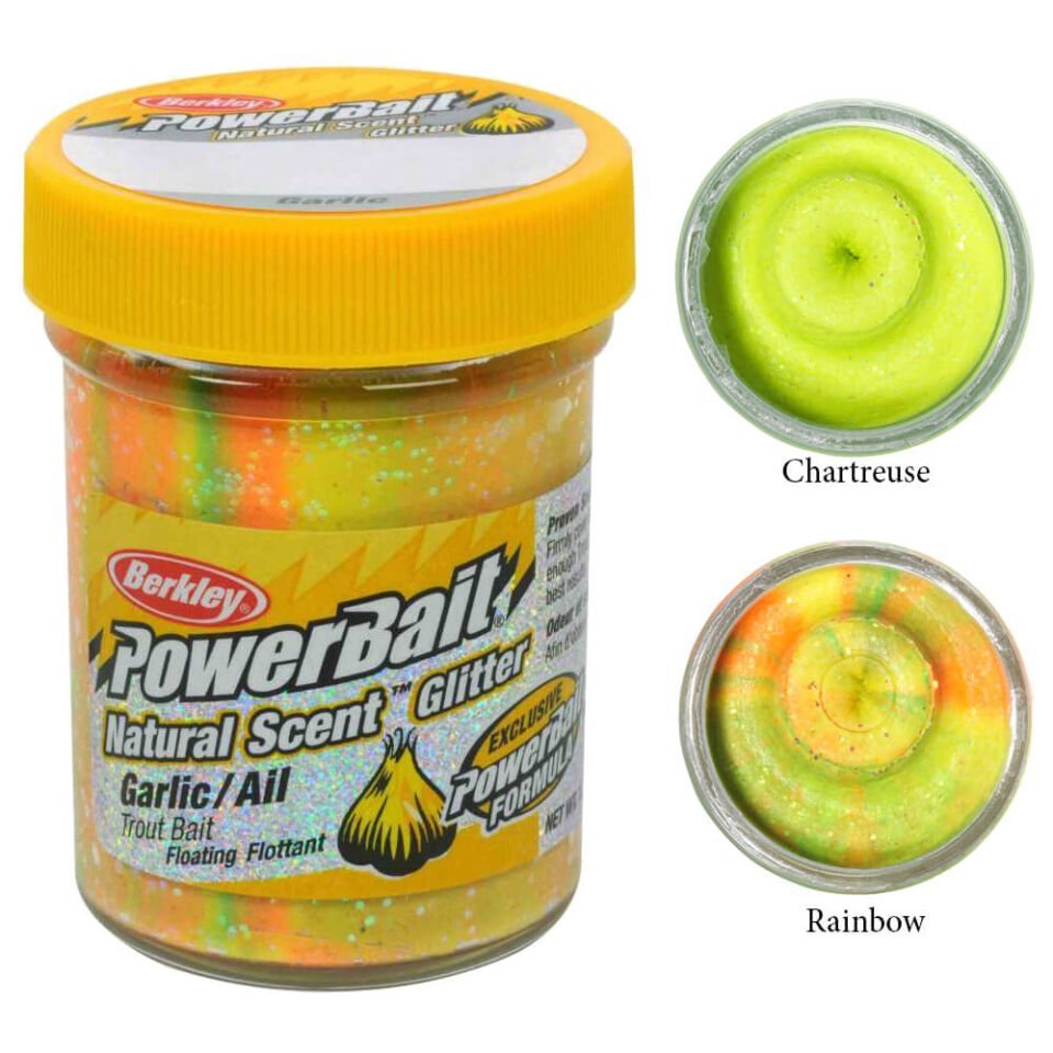 Berkley Powerbait Natural Glitter Trout Bait Garlic Sahte Yemi Hamur